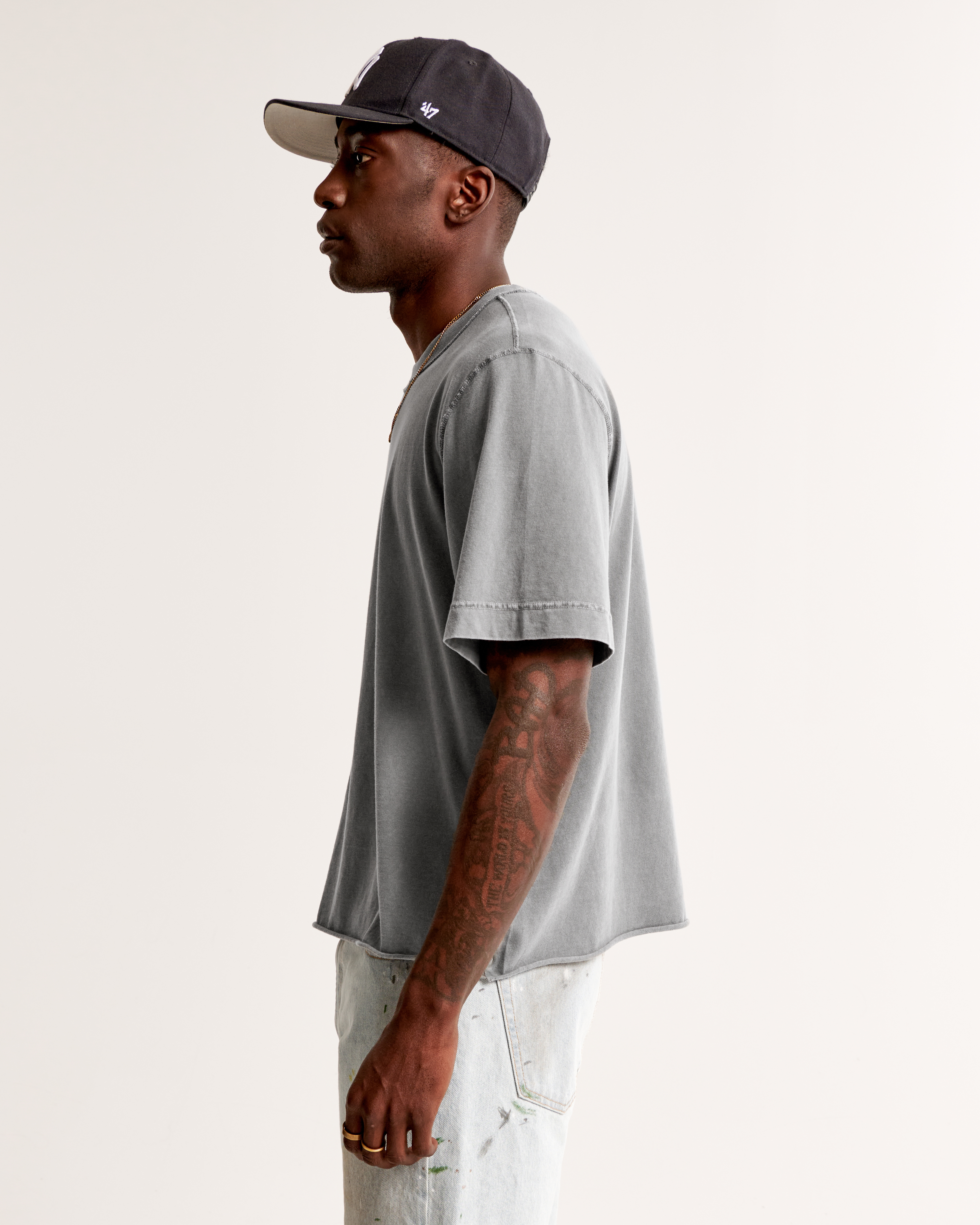 Men's Vintage-Inspired Cropped Tee | Men's Clearance