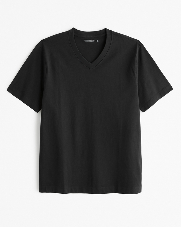 Classic Polished V-Neck Tee, Black