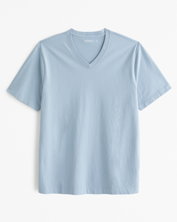 Classic Polished V-Neck Tee, Light Blue view 1