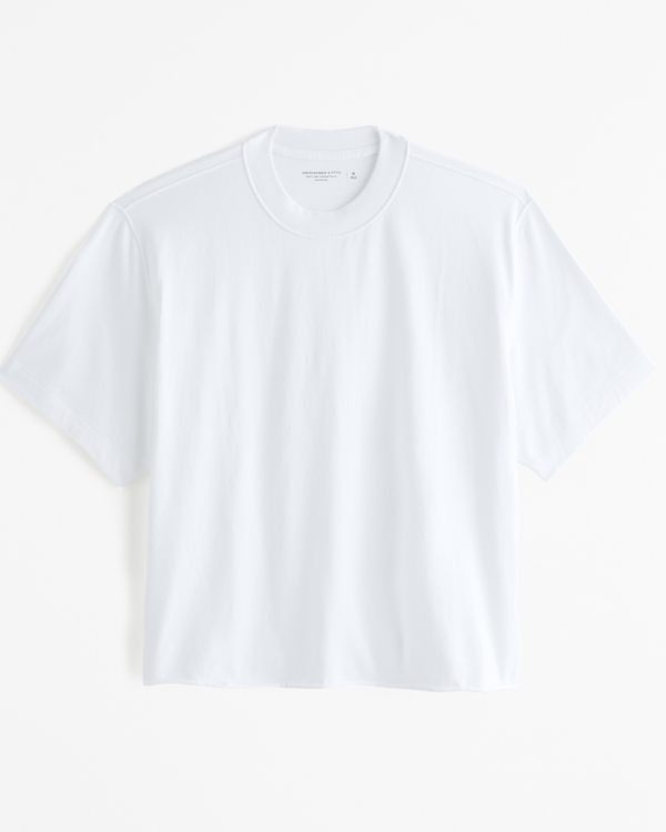Vintage-Inspired Cropped Tee, White view 1