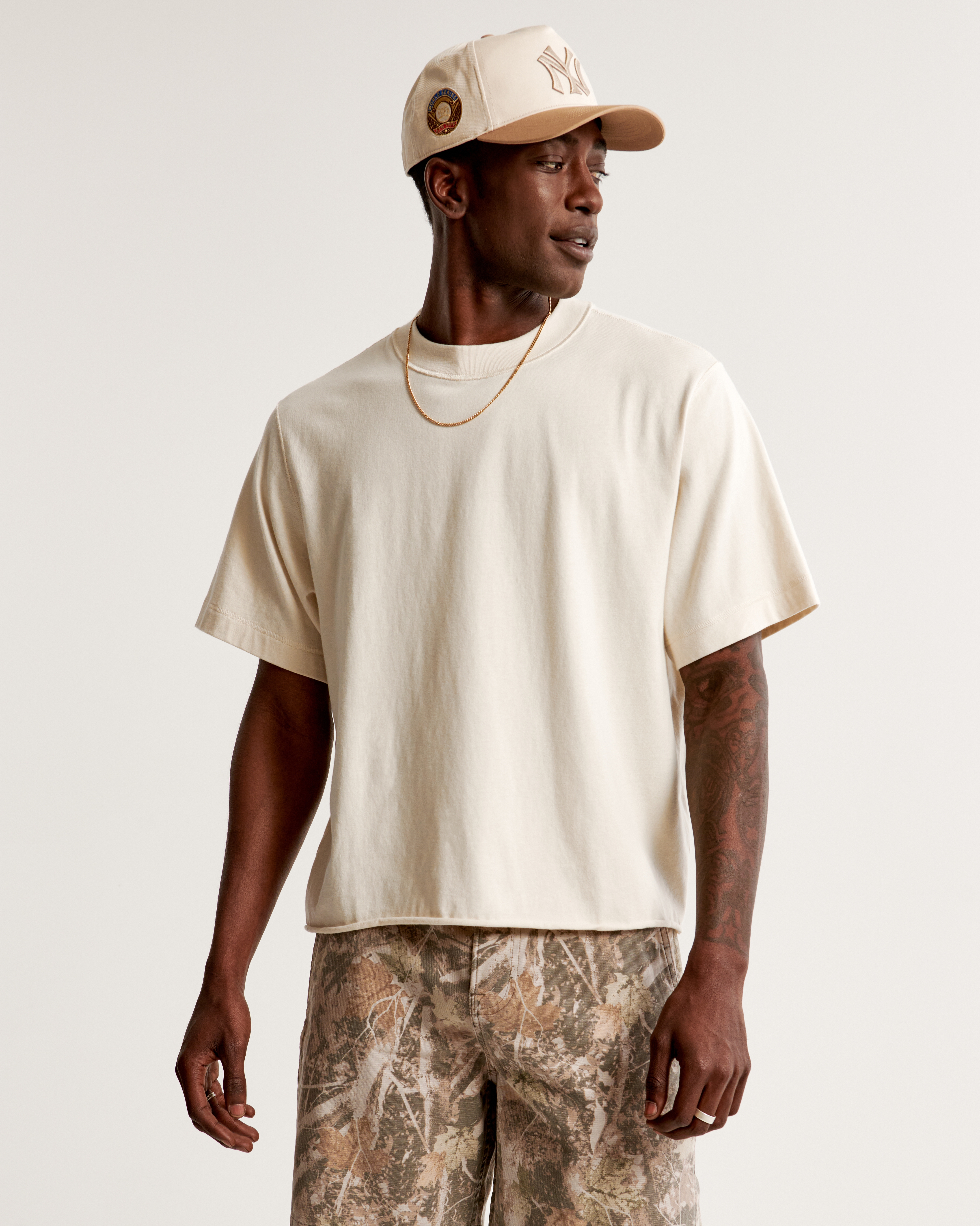 Mens cropped t sales shirt