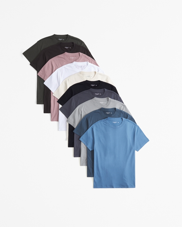 10-Pack Relaxed Essential Tees, Warm Beige Multicolor view 1