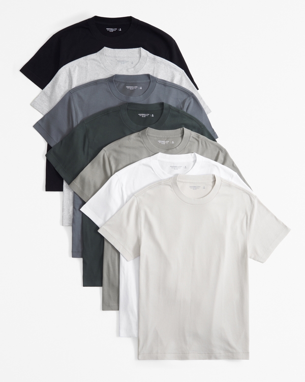 7-Pack Essential Tees, Warm Gray Multicolor