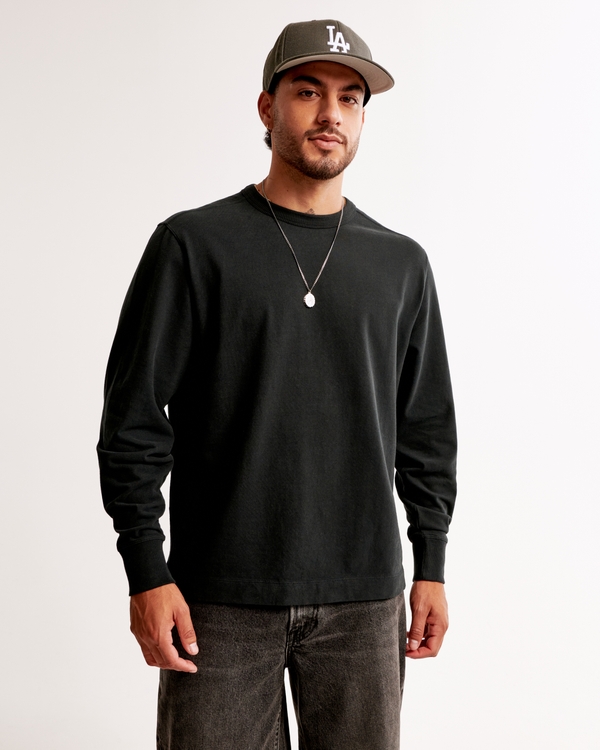 Long-Sleeve Premium Heavyweight Tee, Black