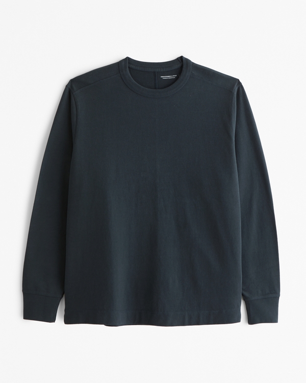 Long-Sleeve Premium Heavyweight Tee, Dark Teal