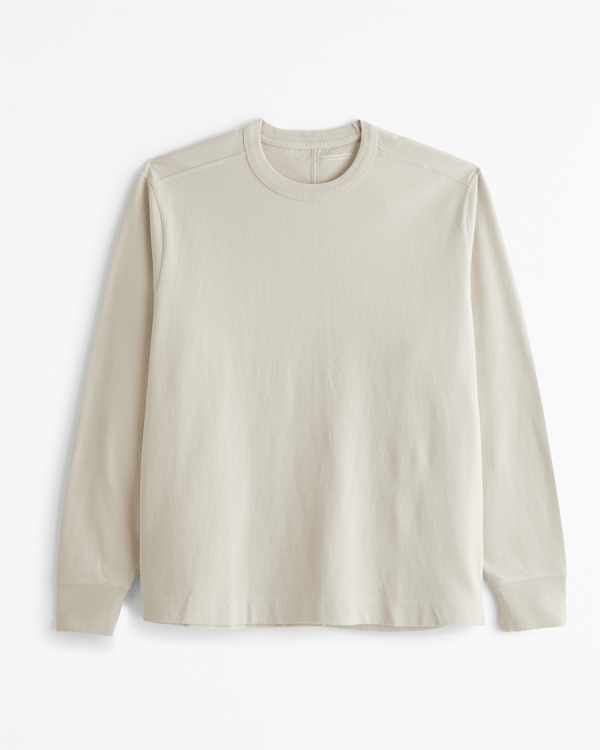 Long-Sleeve Premium Heavyweight Tee, Beige