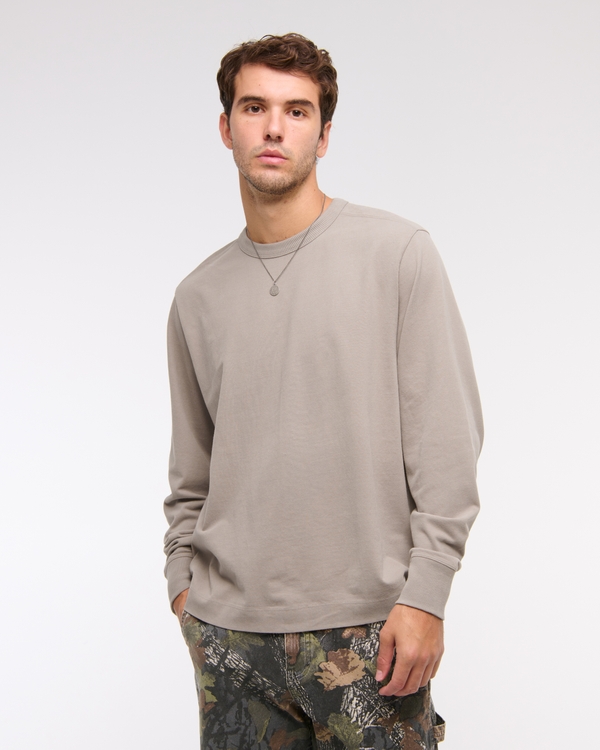 Long-Sleeve Premium Heavyweight Tee, Light Brown