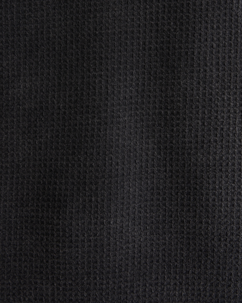 Long-Sleeve Grid Waffle Cropped Tee