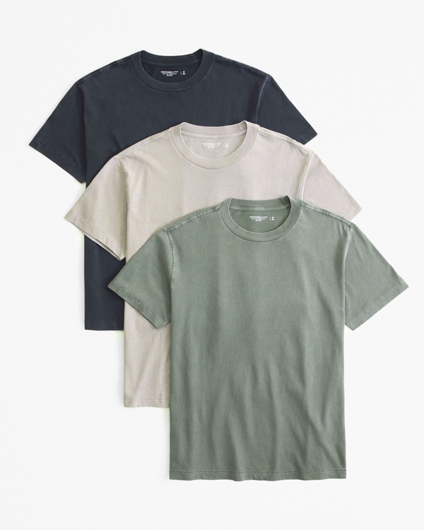 3-Pack Relaxed Essential Tees, Green Multicolor view 1