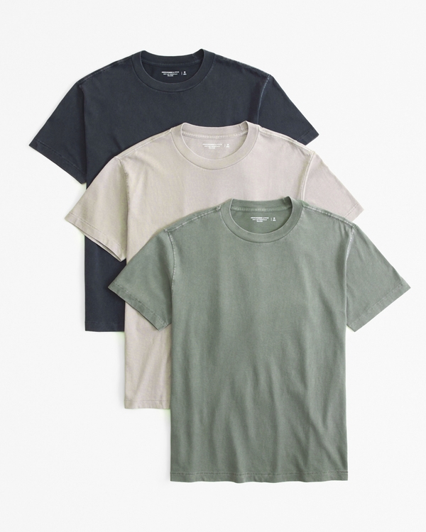 3-Pack Essential Tees, Green Multicolor