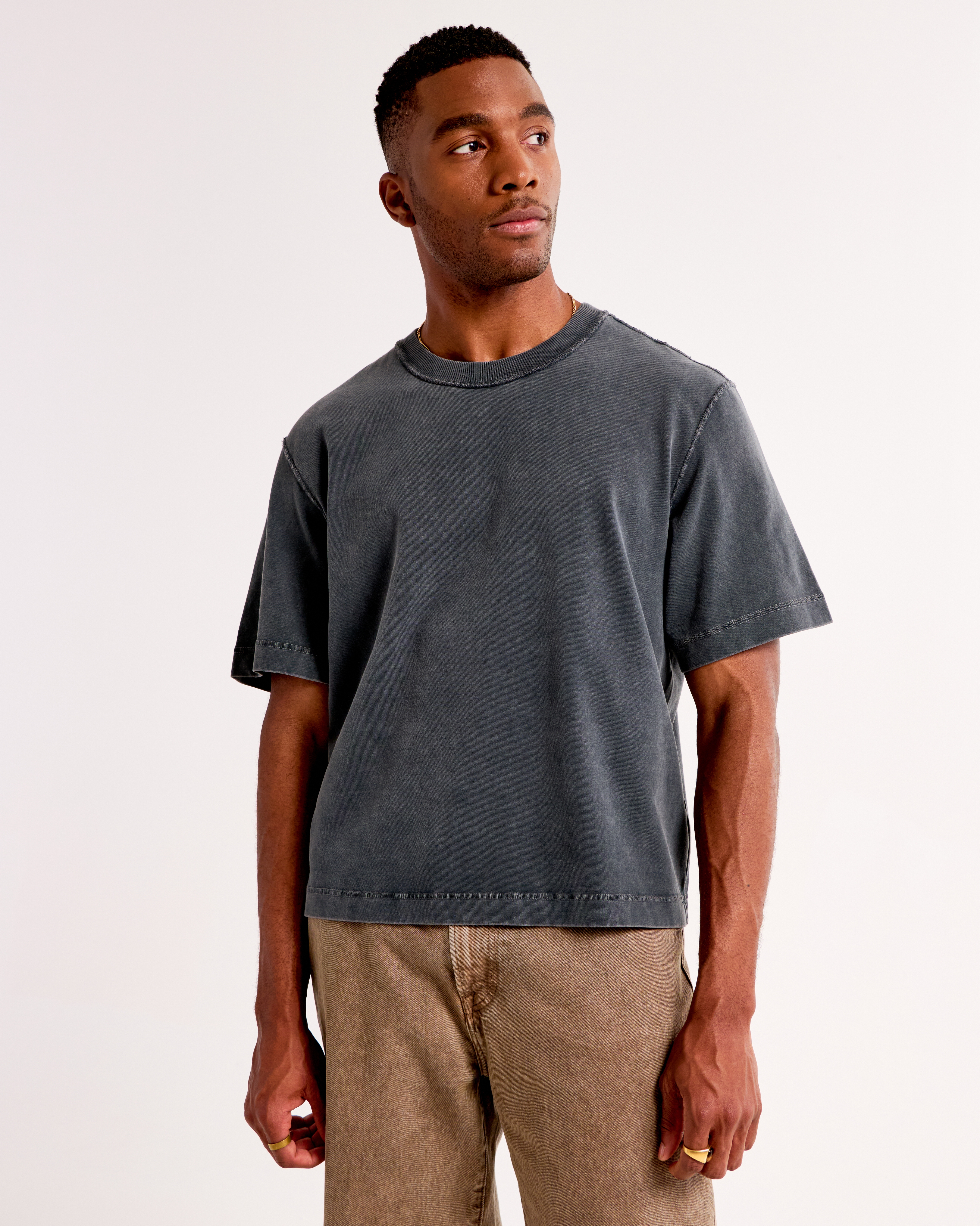 Tシャツ・カットソー Abercrombie & Fitch Premium Cropped Lone Star Tank Men's Premium Heavyweight Cropped Tee | Men's Clearance