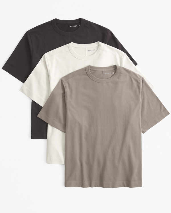 3-Pack Premium Heavyweight Tees, Brown Multicolor view 1