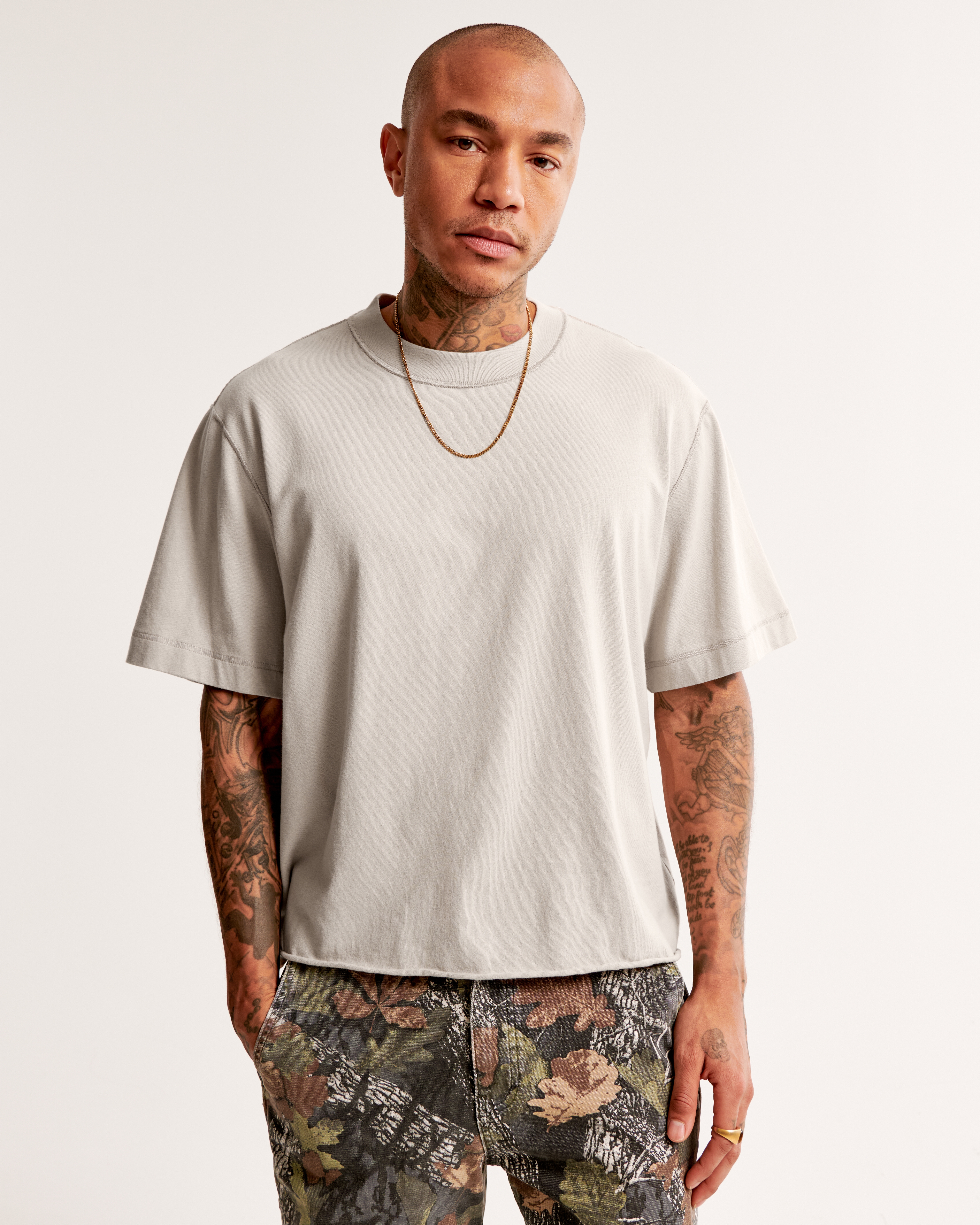 Abercrombie & Fitch Vintage-inspired Cropped Tee In Multi