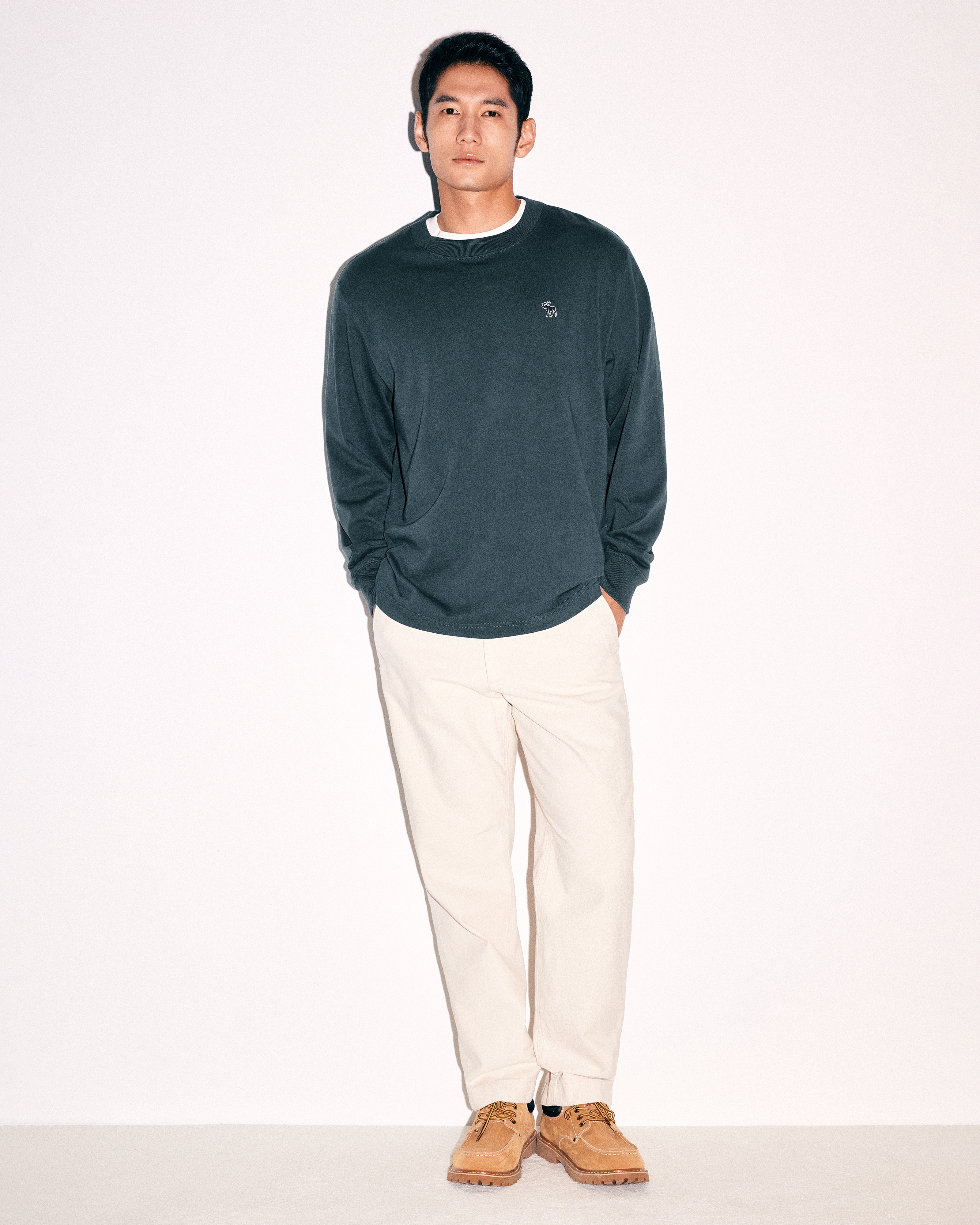 【Abercrombie ＆ Fitch】アイコン ヘンリー長袖Tシャツ 送料込 メンズ 長袖ヘビーウェイト アイコンTシャツ | メンズ セール