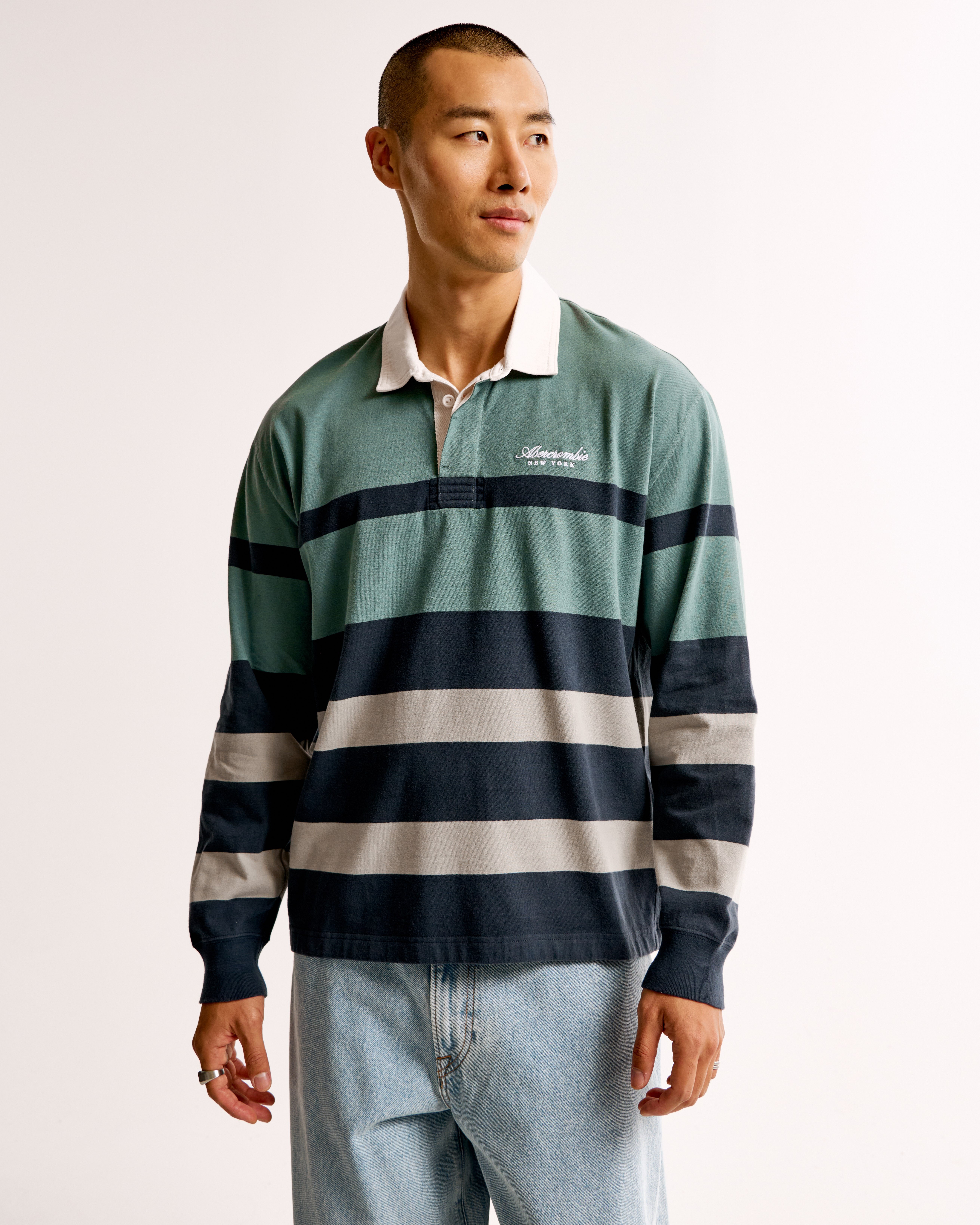 Men s Long Sleeve Rugby Polo Men s Tops Abercrombie