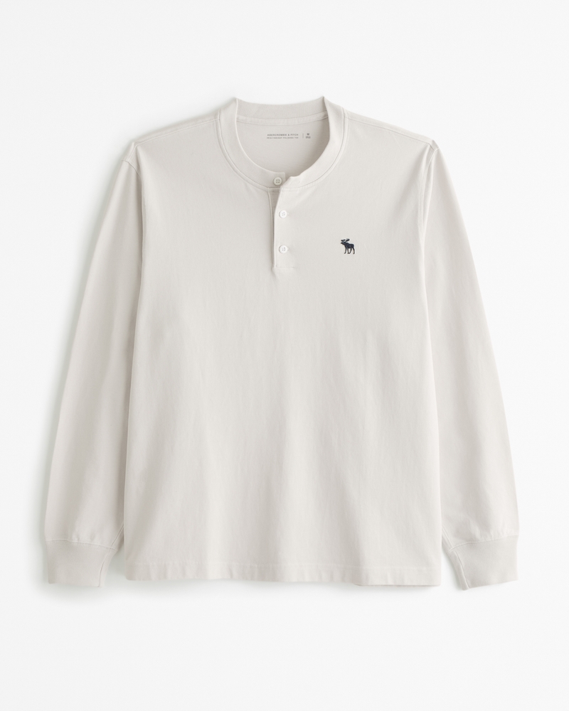 Premium Polished Long Sleeve Icon Henley