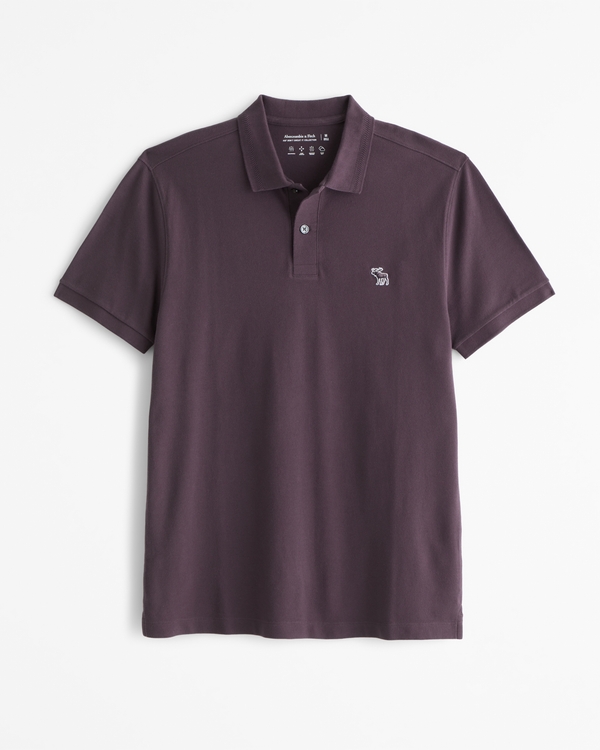 Don't Sweat it Polo mit farblich harmonischem Symbol, Tiefviolett view 1