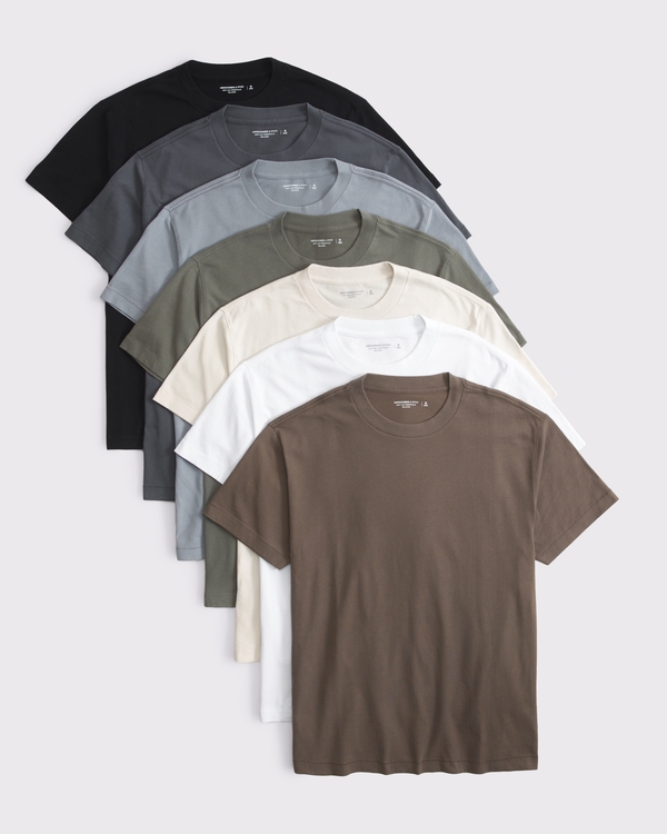 7-Pack Essential Tees, Brown Multipack