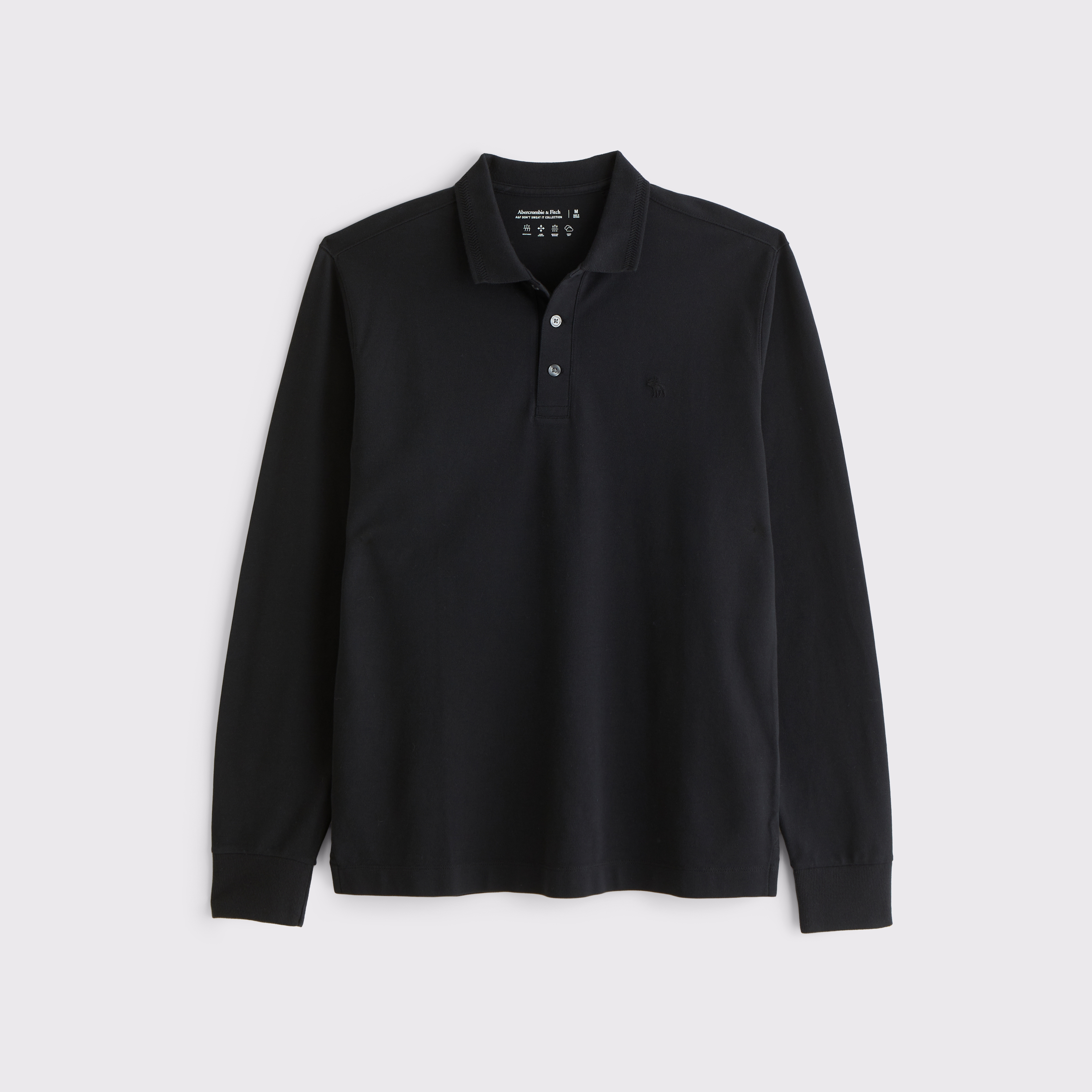 black long sleeve polo t shirt