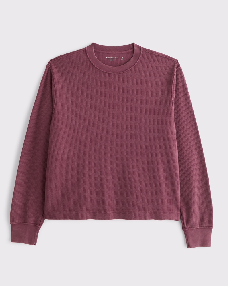 Lavender Textured Fabric Crew Neck Top