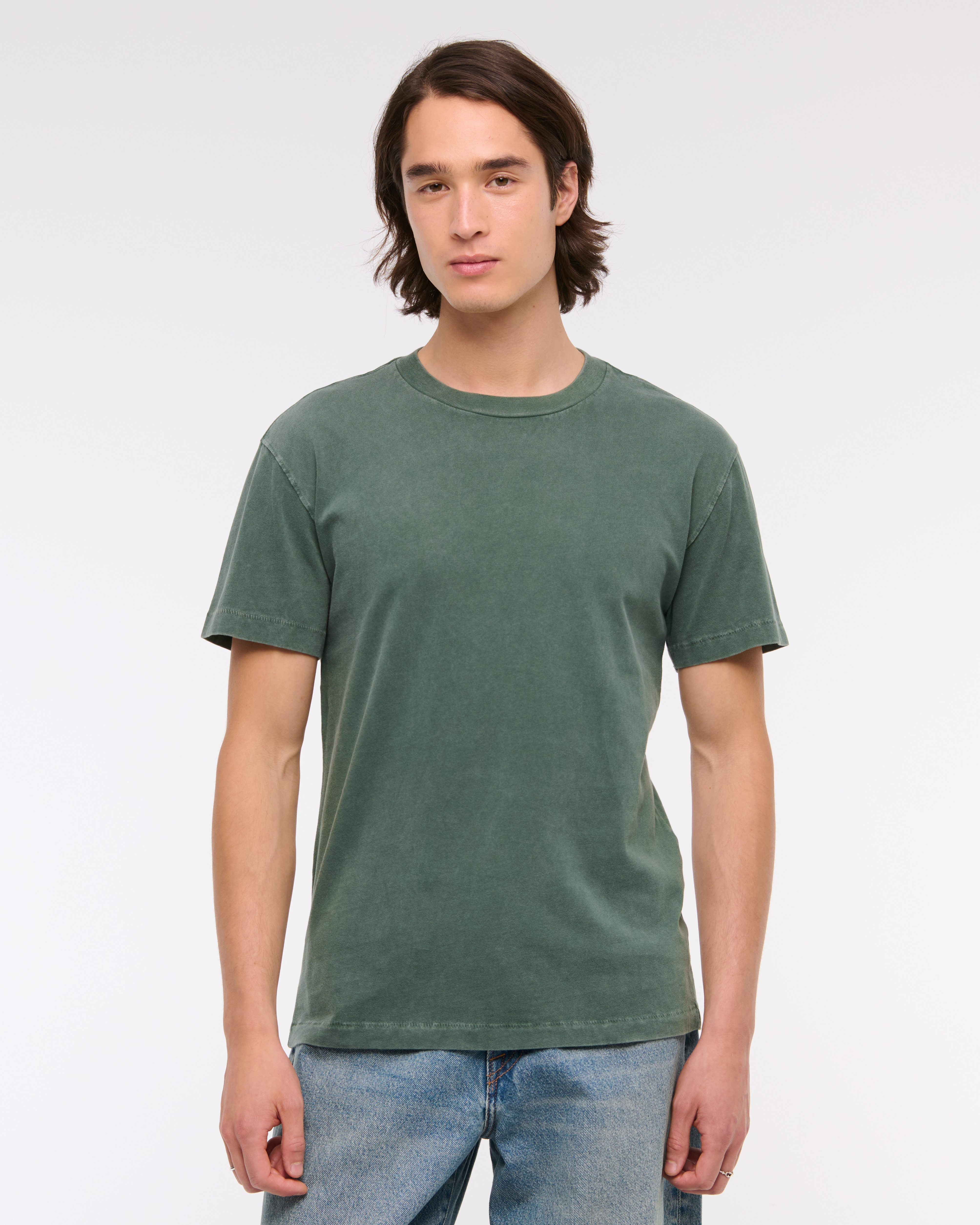 Abercrombie & Fitch Relaxed Essential Tee In Green