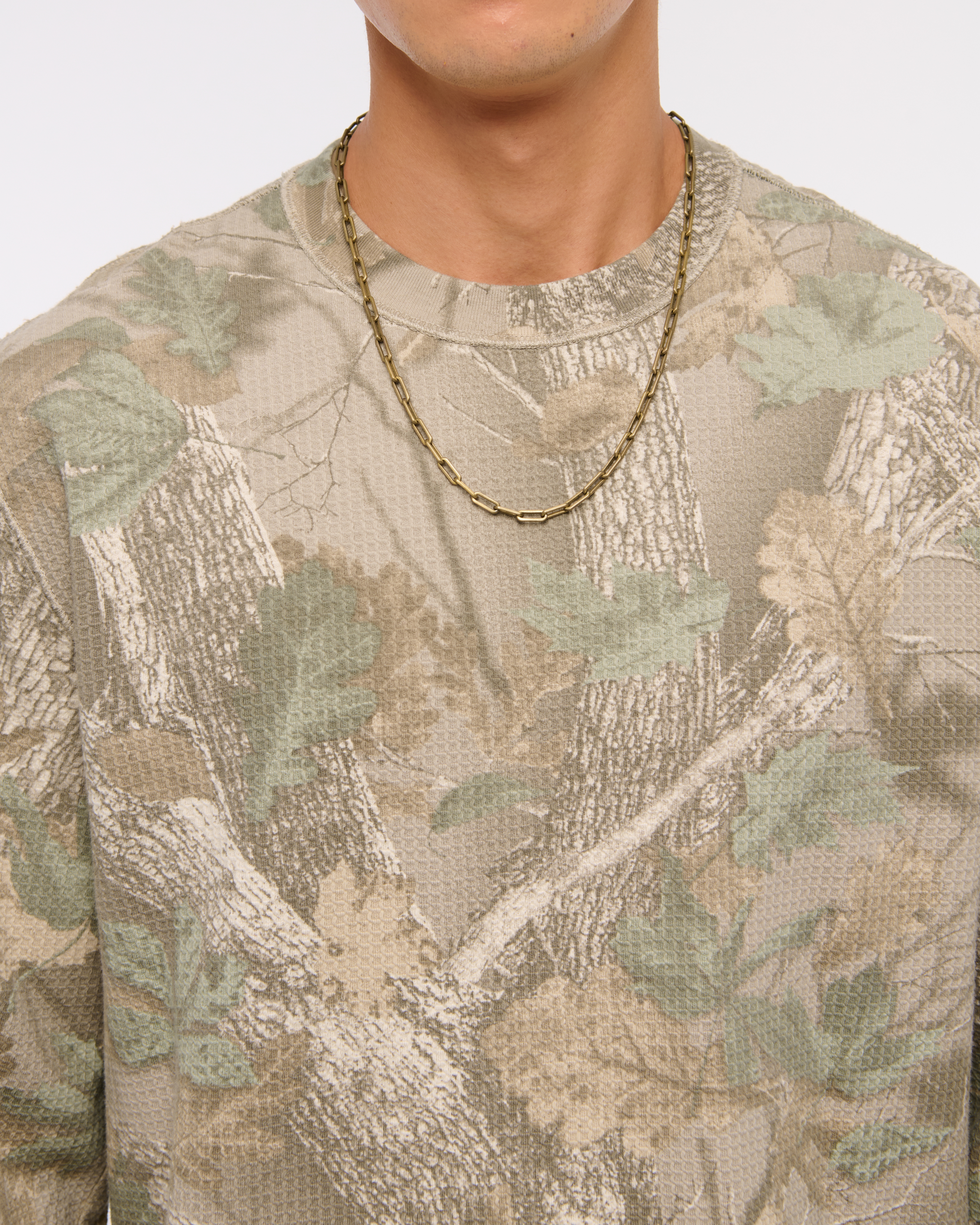 Мужские футболки Abercrombie & Fitch Long-Sleeve Grid Waffle Tee — фото 3