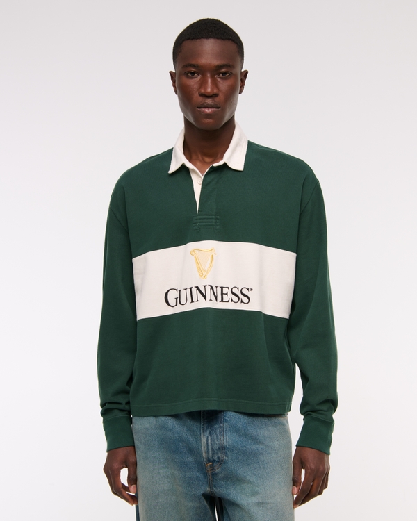 Guinness Cropped Rugby Polo, Dark Green view 1