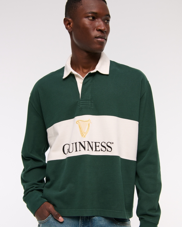 Guinness Cropped Rugby Polo, Dark Green view 2