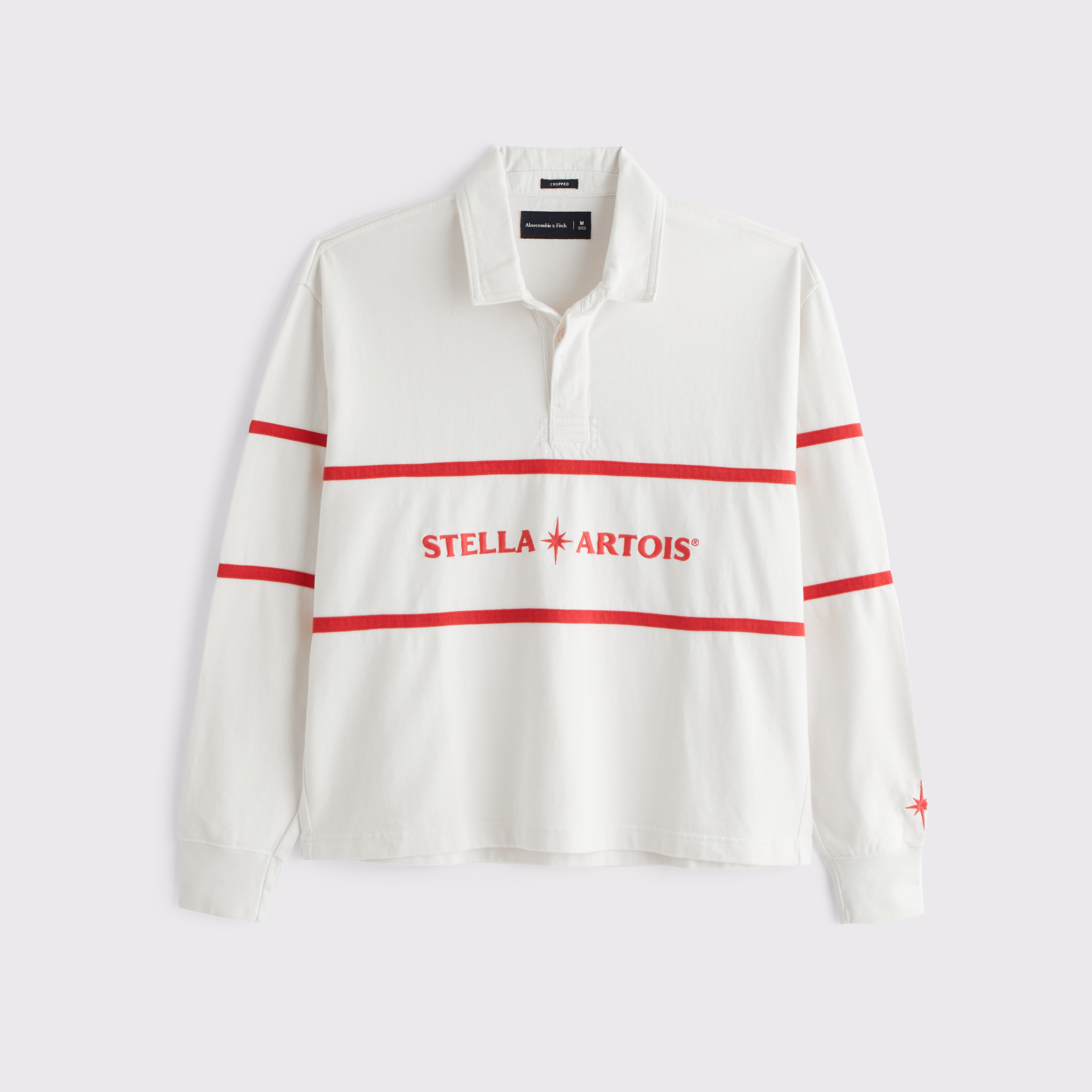 Abercrombie & Fitch Stella Artois Rugby Polo In Neutral