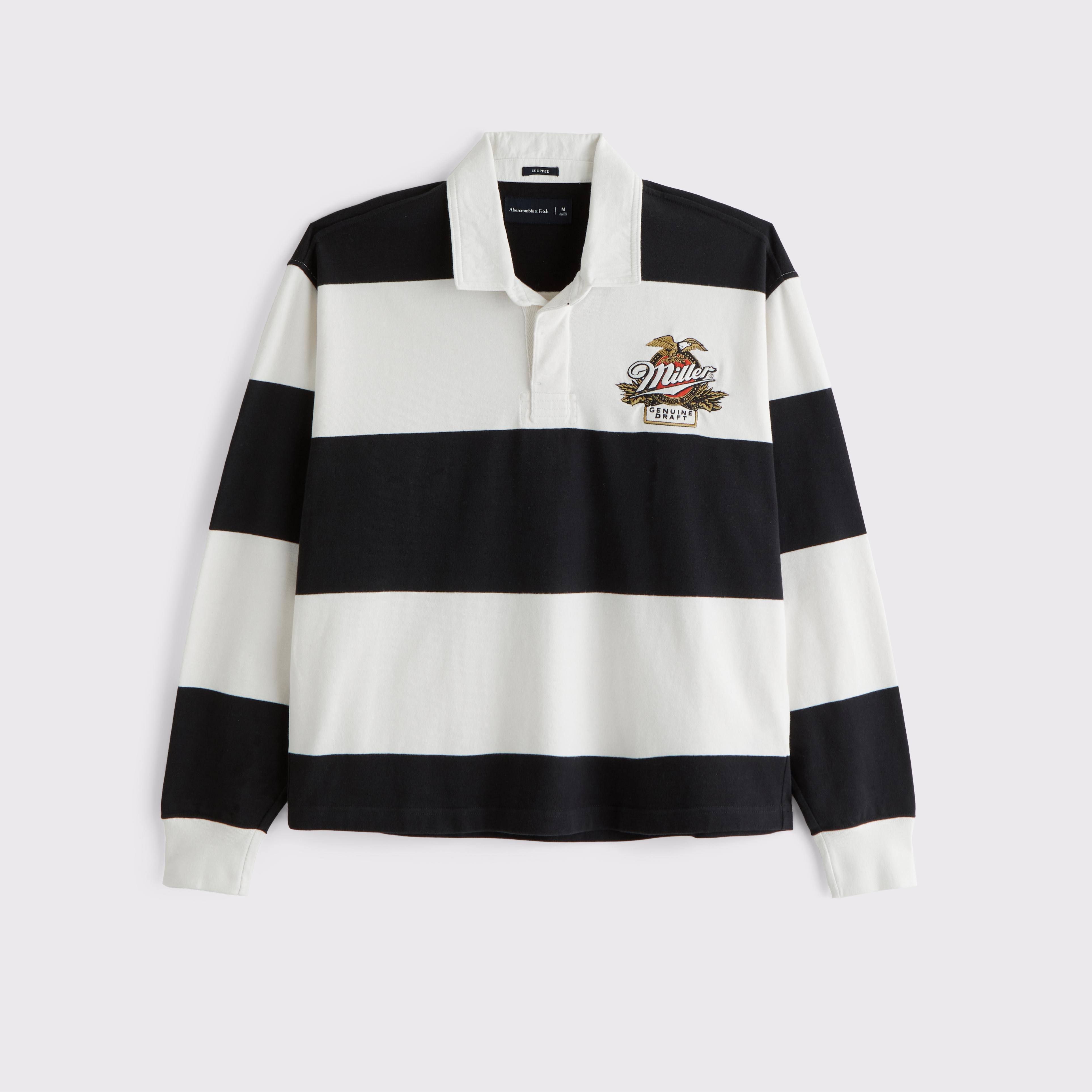 Abercrombie & Fitch Miller Lite Rugby Polo In Black