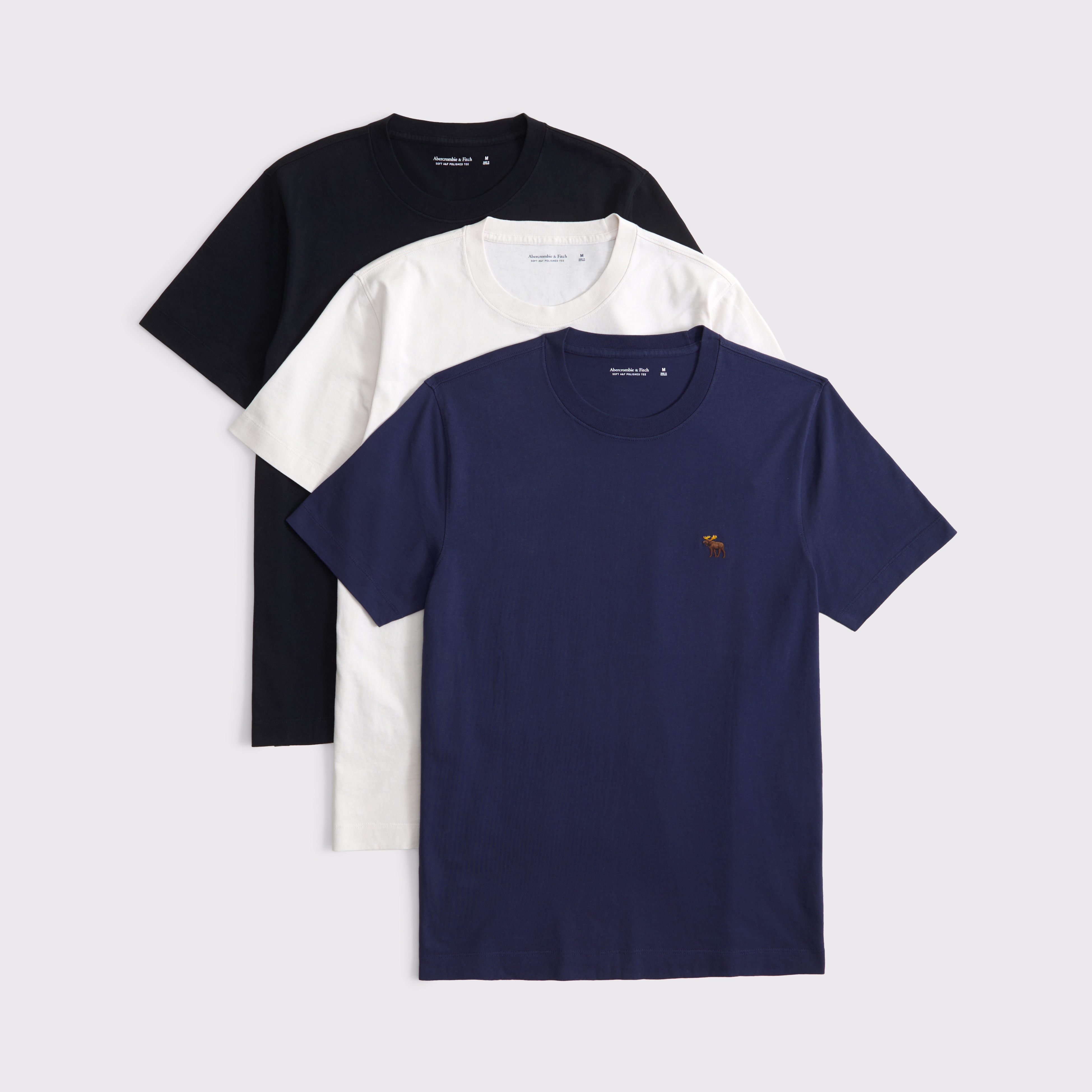 【Abercrombie & Fitch】クラシック ポリッシュ ロゴ Tシャツ メンズ ポリッシュ シグネチャーアイコンTシャツ 3枚パック