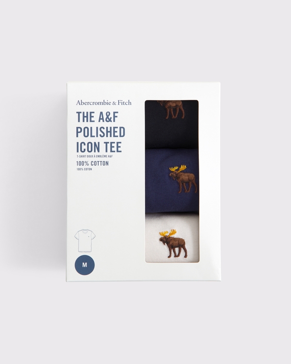 メンズ スリム ポリッシュ シグネチャーアイコンTシャツ 3枚パック