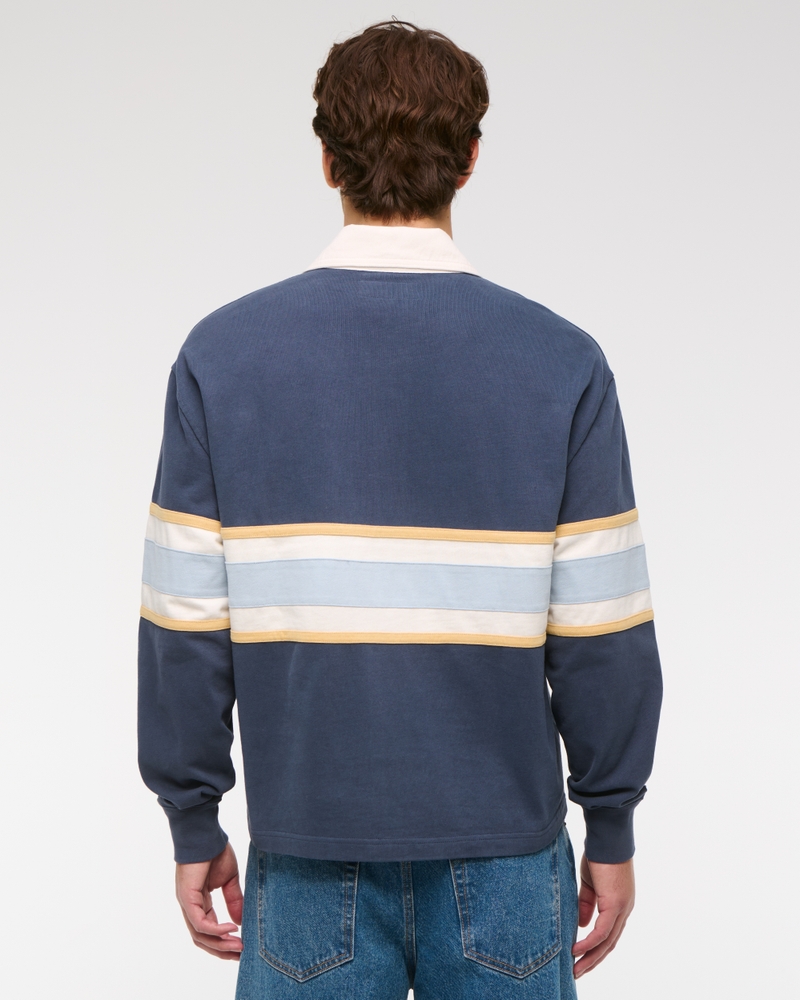 Long-Sleeve Cropped Rugby Polo