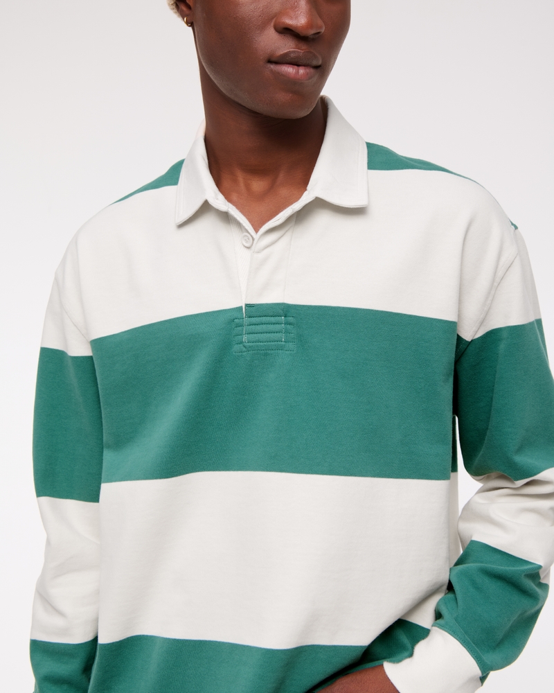Long-Sleeve Cropped Rugby Polo