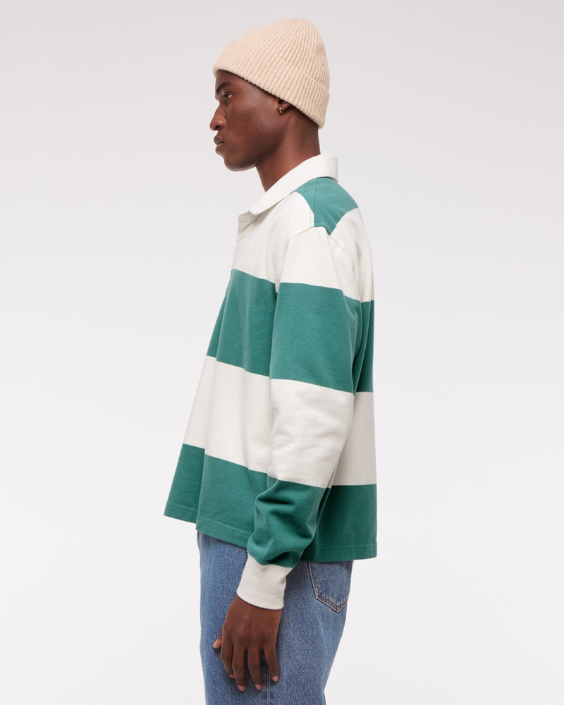 Long-Sleeve Cropped Rugby Polo