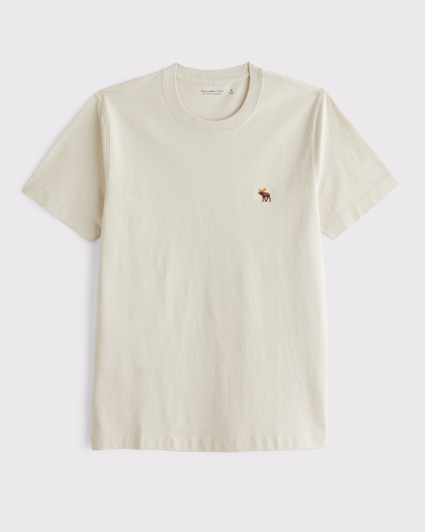 T-shirt soigné à emblème, Crème view 1