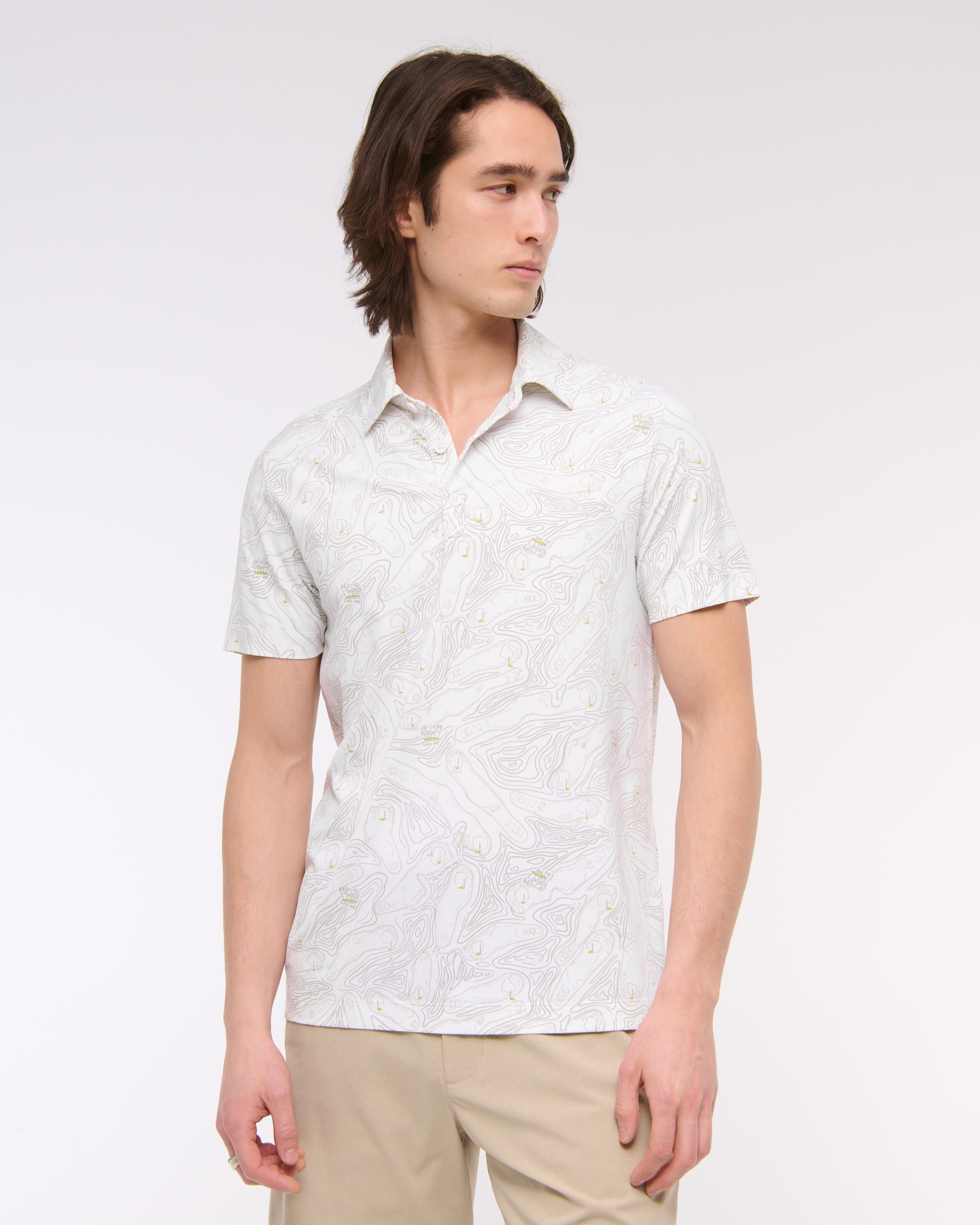 Abercrombie & Fitch Performance Polo In White
