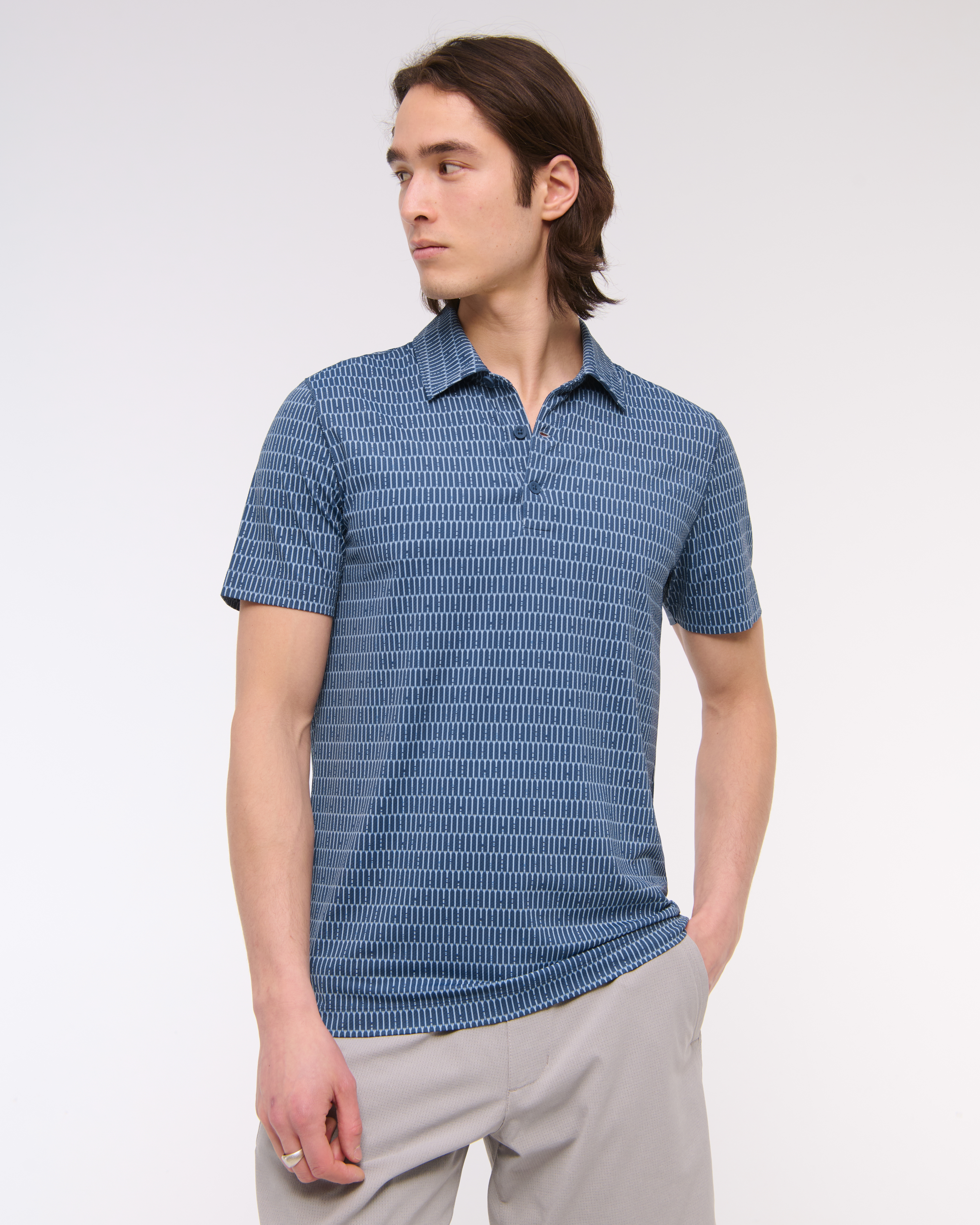 Abercrombie & Fitch Performance Polo In Blue