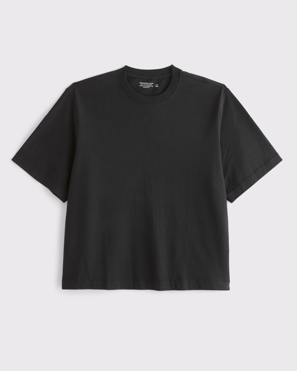 Premium Heavyweight Cropped Tee, Black view 1