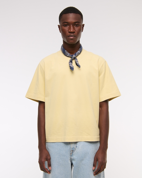 Premium Heavyweight Cropped Tee, Light Yellow view 2