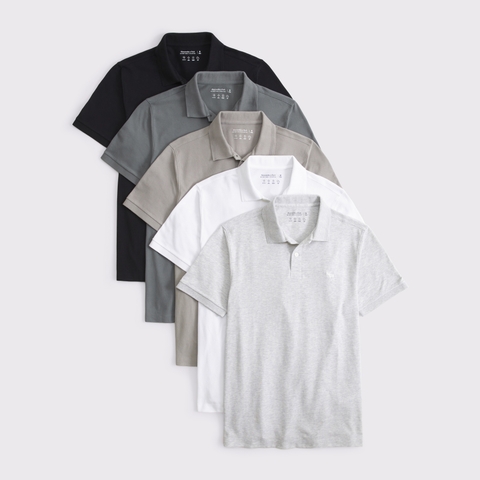 Мужские топы Abercrombie & Fitch 5-Pack Textured Icon Don't Sweat It Polos