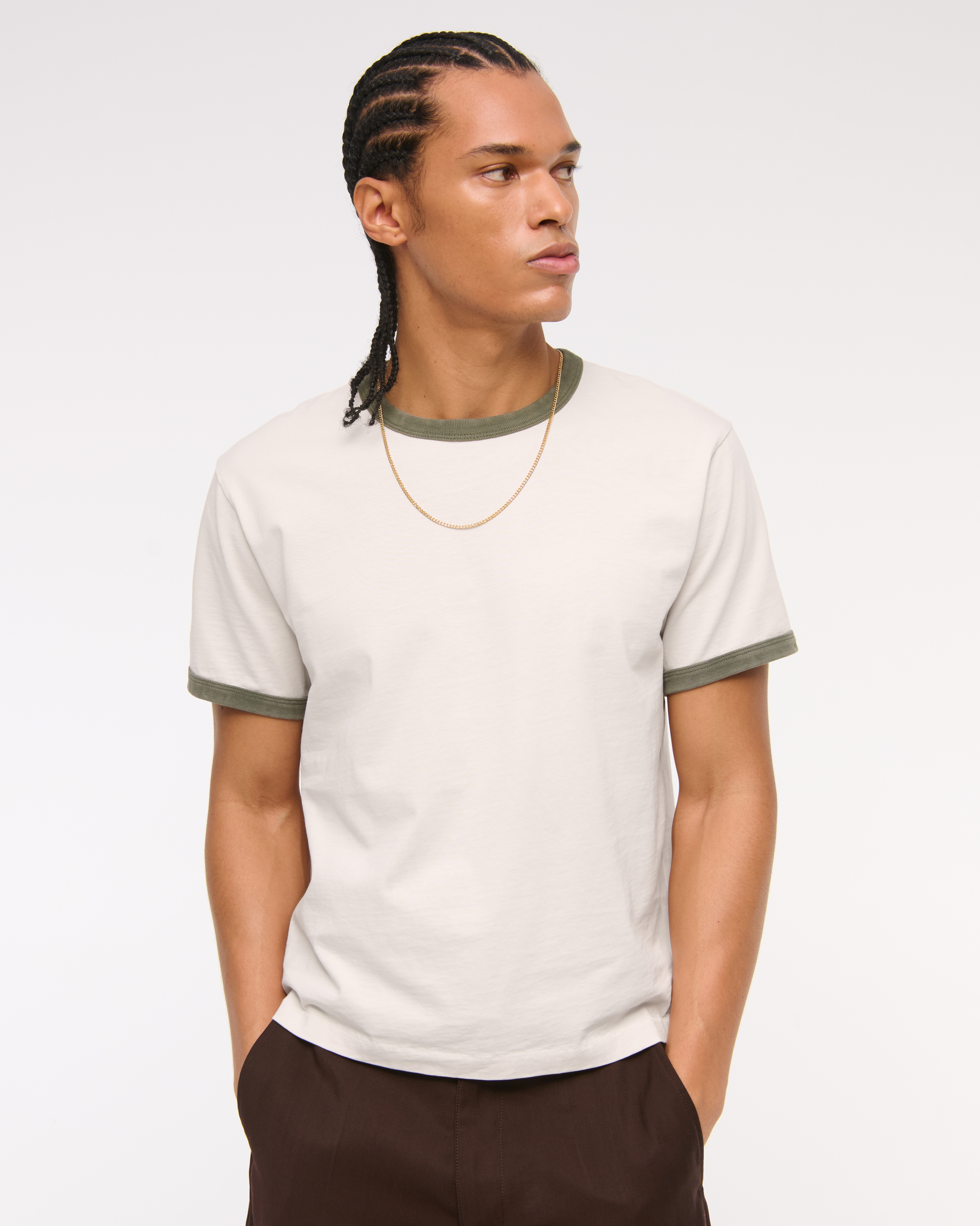 Abercrombie & Fitch Shrunken Tee In Neutral