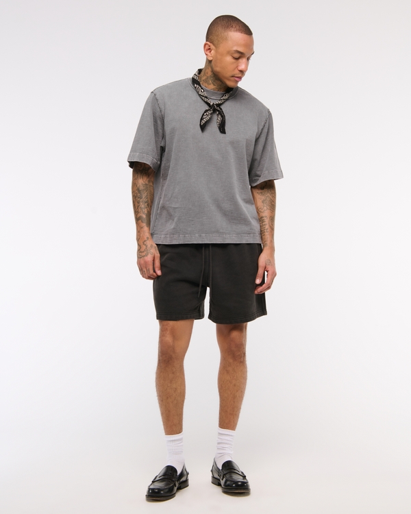 Premium Heavyweight Slub Cropped Tee, Dark Gray view 2