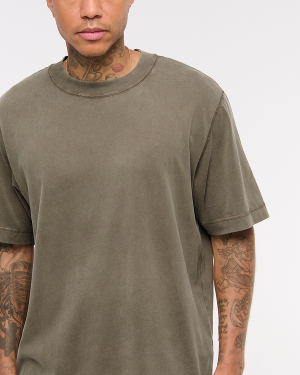 Vintage-Inspired Tee, Earthy Olive view 2