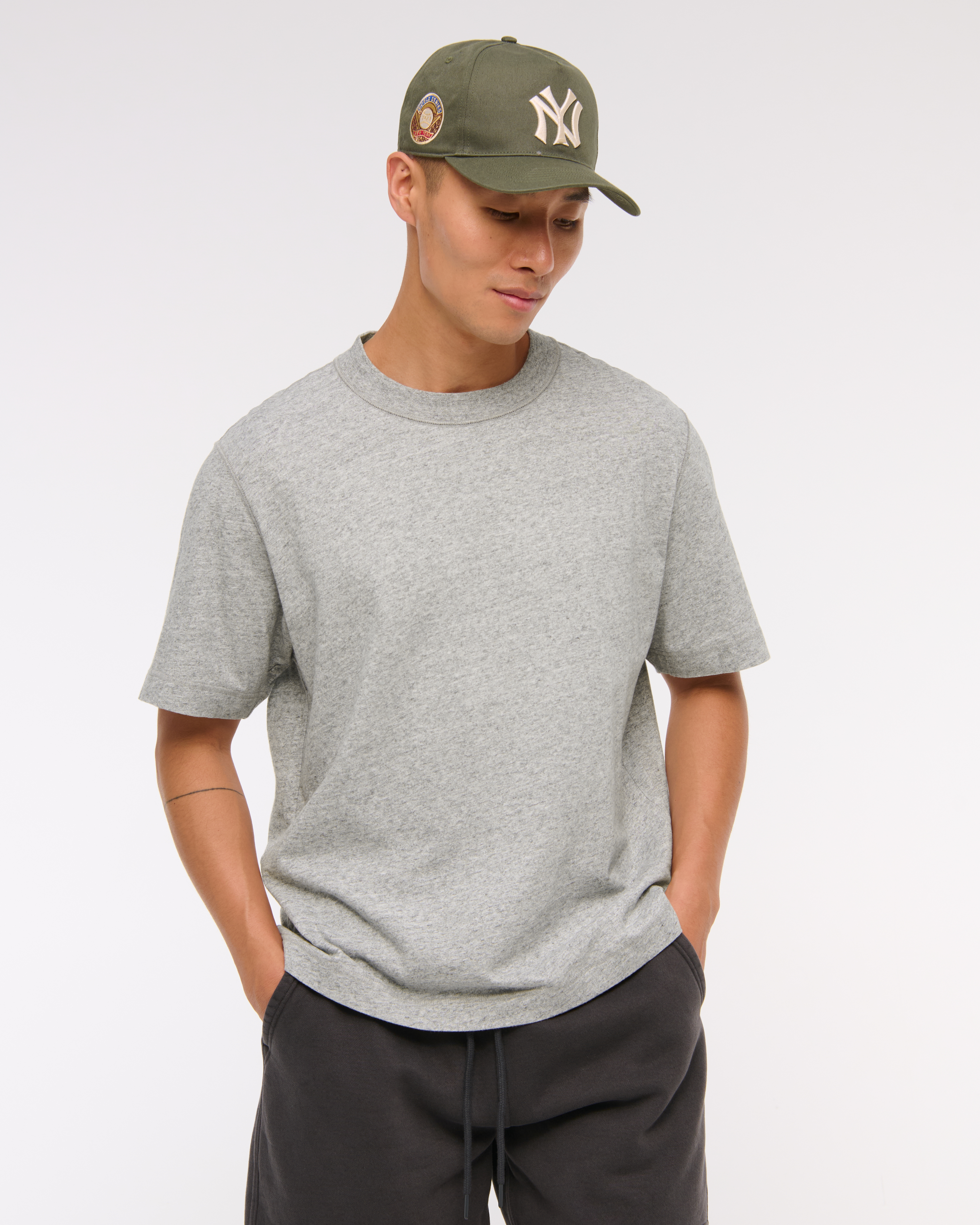 Abercrombie & Fitch Vintage-inspired Tee In Gray