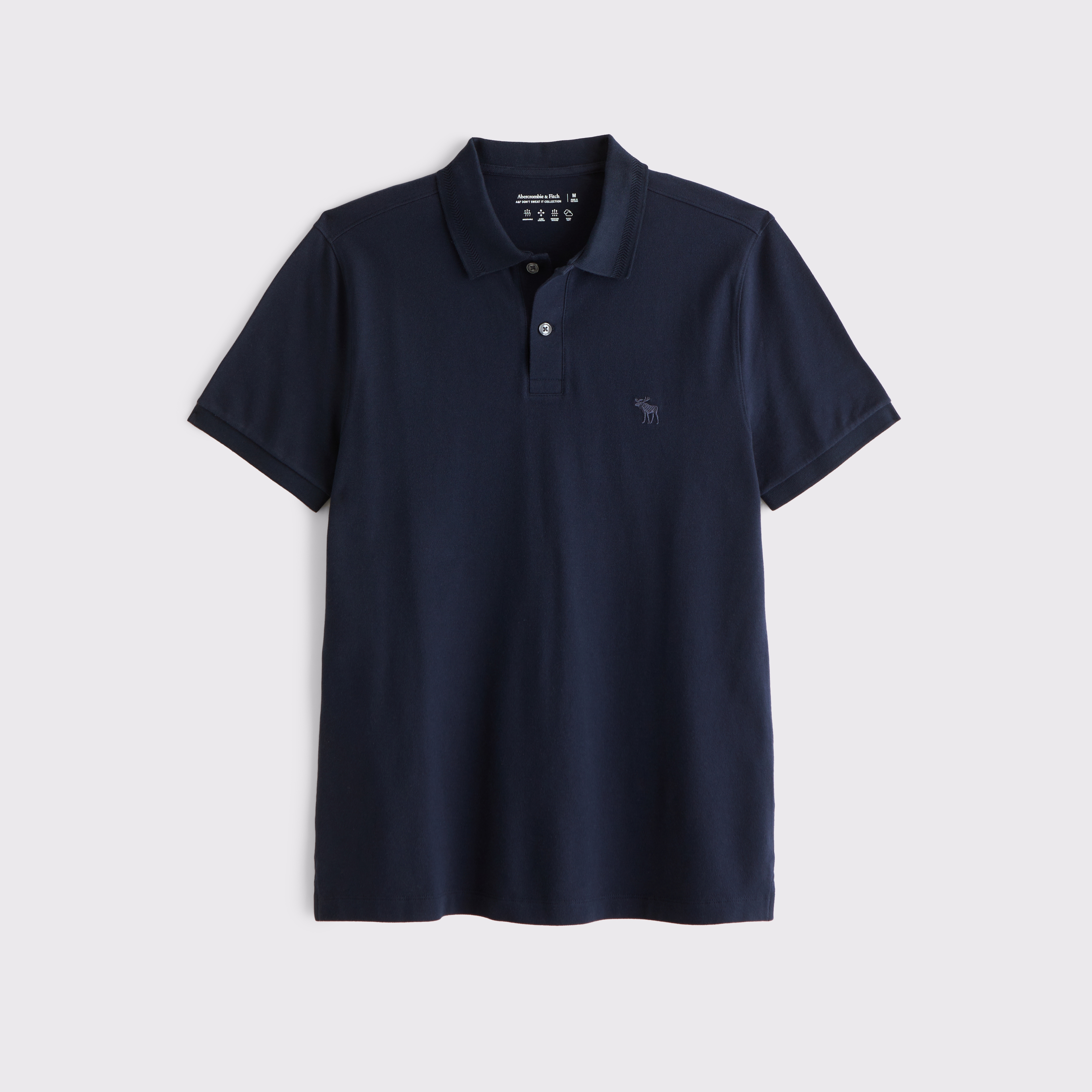 Abercrombie & Fitch Textured Icon Don't Sweat It Polo In Blue