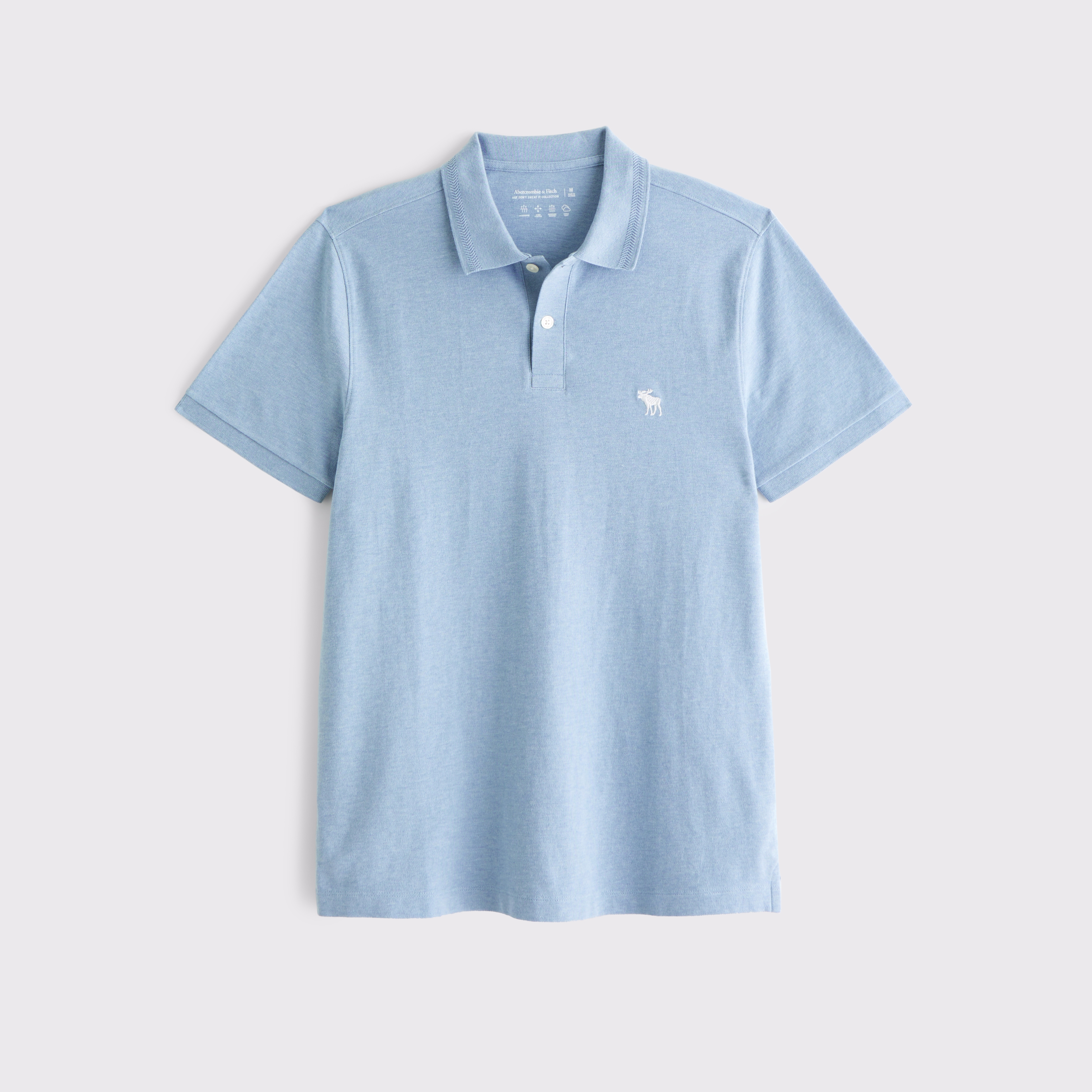 Abercrombie & Fitch Textured Icon Don't Sweat It Polo In Gray