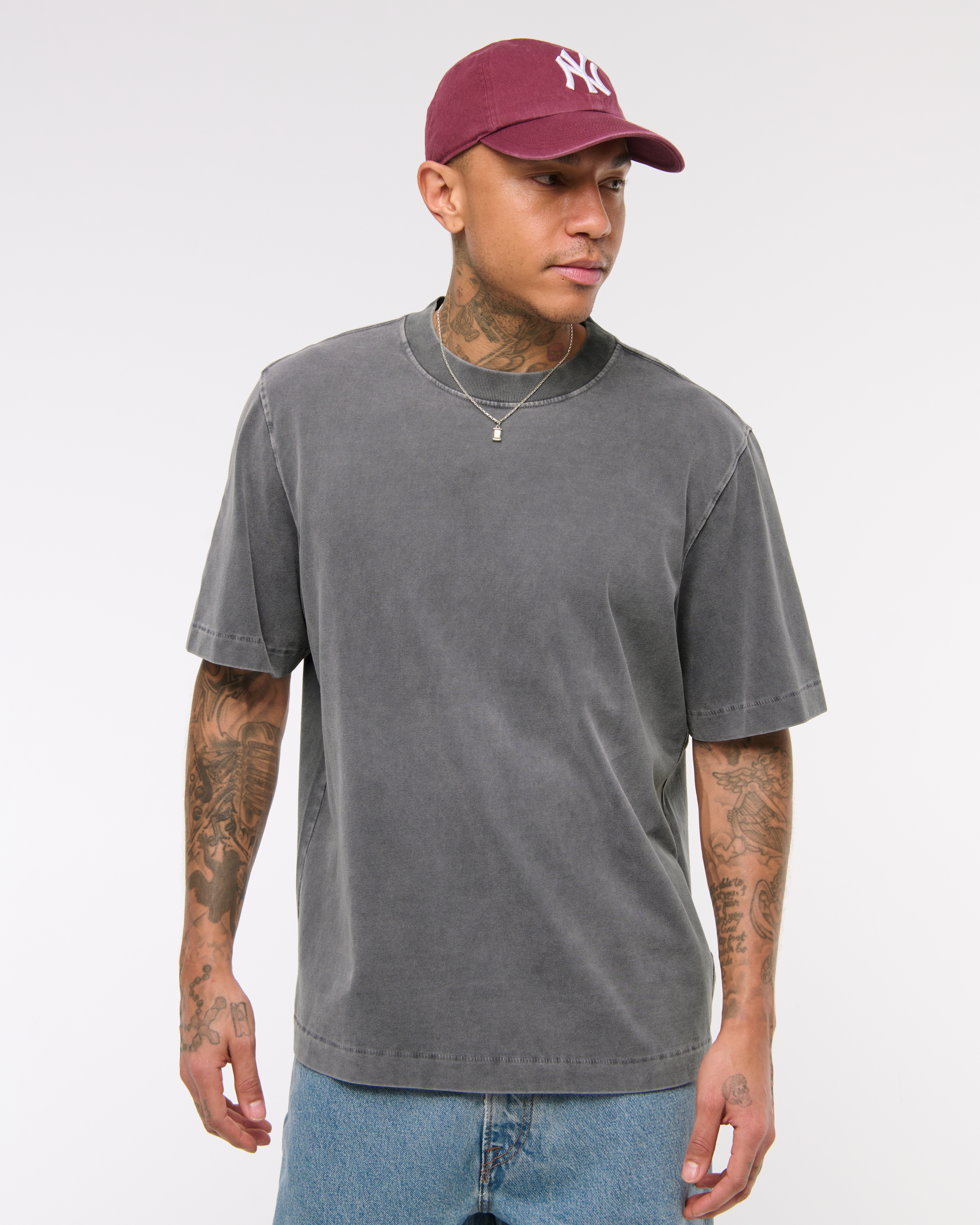 Abercrombie & Fitch Premium Heavyweight 2.0 Tee In Gray