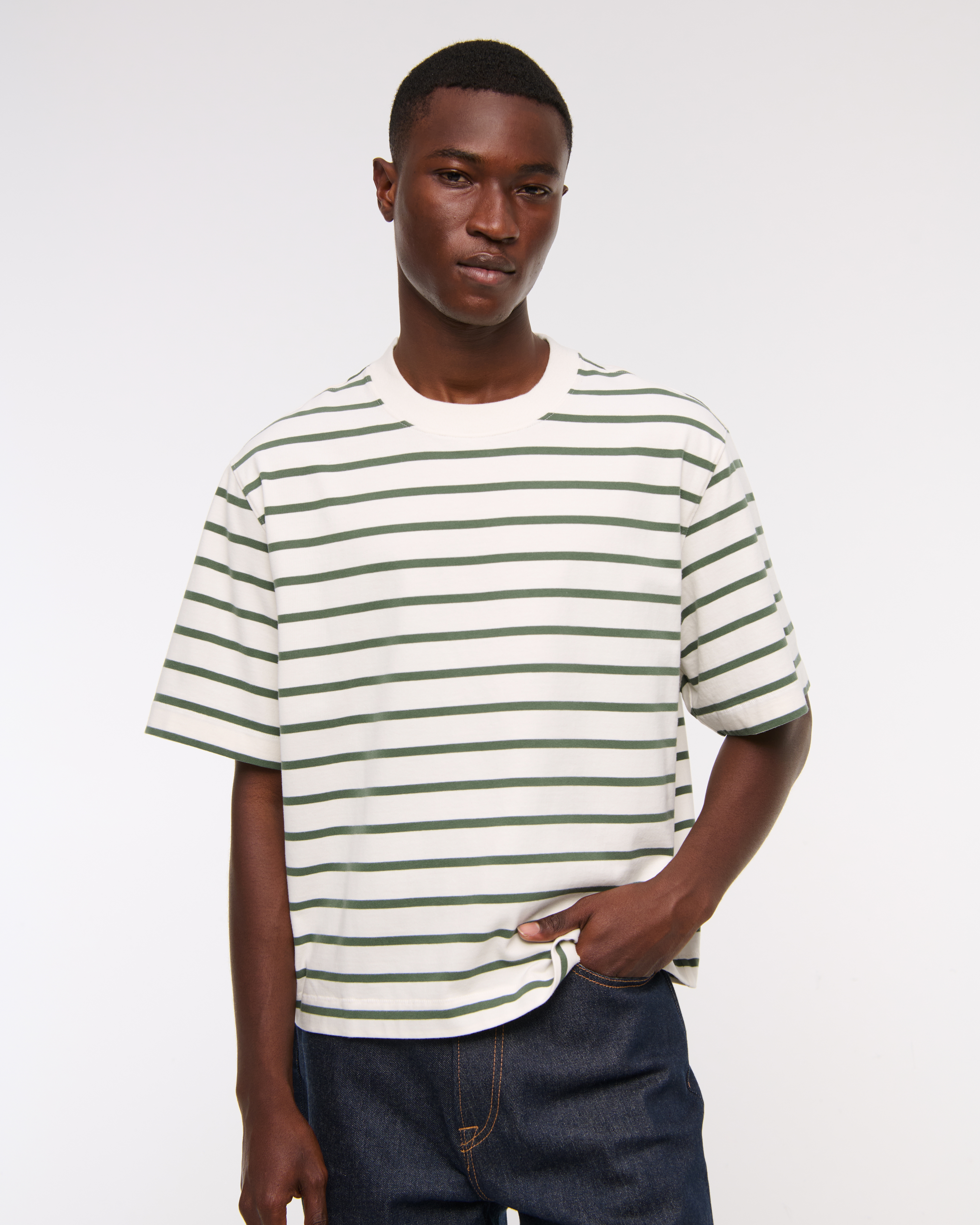 Abercrombie & Fitch Premium Heavyweight Cropped Tee In Multi