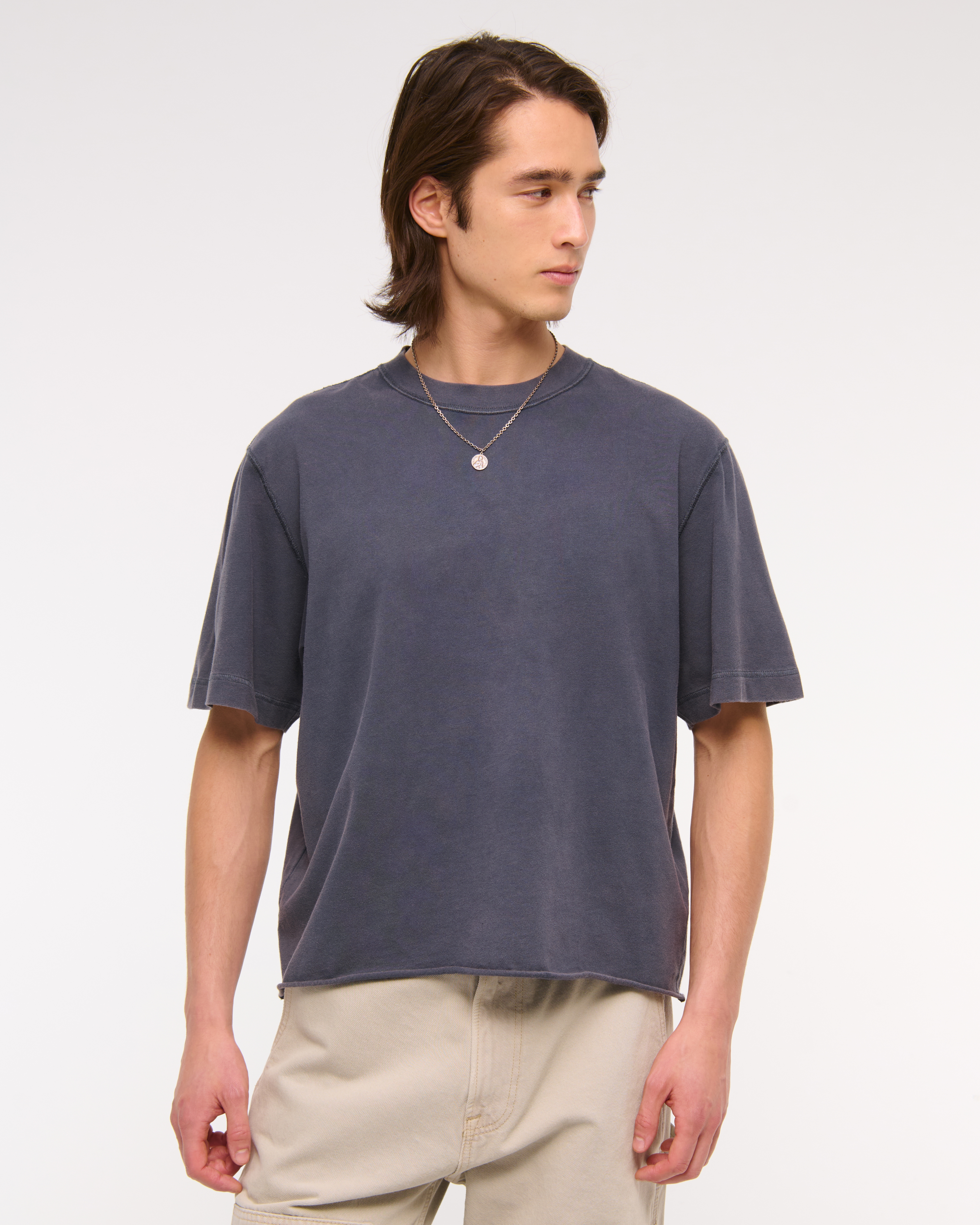 Abercrombie & Fitch Vintage-inspired Cropped Tee In Neutral